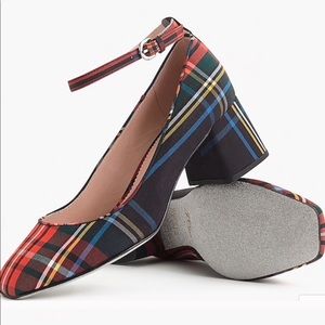 NEW Jcrew Block heel pumps Stewart tartan 7.5